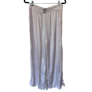 Lanston lavender Pockets Wide Leg Satin Leisure Rayon Viscose Luxe Size M NWT